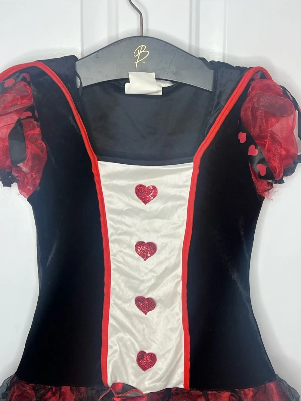 Queen of Hearts Halloween Tween Sz L 10-12 California Costume Dress See Descript